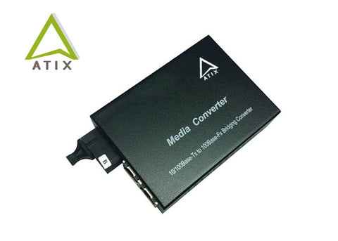 ATIX- 10/100M WDM Media Converter, Tx1550/Rx1310nm, 20km SC.