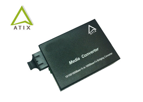 ATIX-10/100/1000M WDM Media Converter, Tx1310/Rx1550nm, 60km SC.