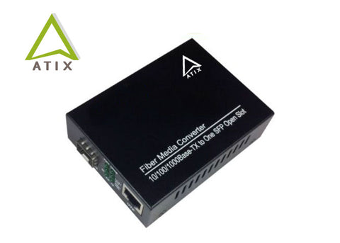 ATIX-10/100/1000M WDM Media Converter, Tx1550/Rx1310nm, 60km SC.